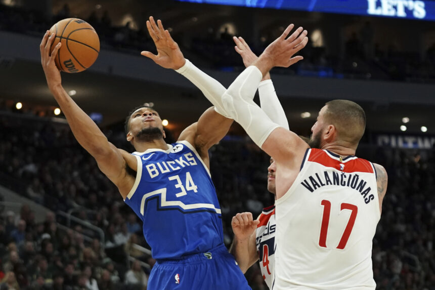 Solidus Valančiūnas ir „Wizards“ neatsilaikė prieš Giannio vedamą „Bucks“