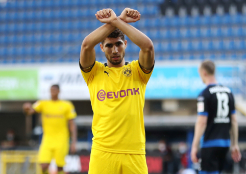 Dėl galimybių žaisti startinėje „Real“ sudėtyje abejojantis A. Hakimi sutinka keltis į „Inter“
