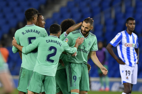 Ispanijoje – naujas lyderis: Madrido „Real“ po sunkios kovos palaužė „Real Sociedad“